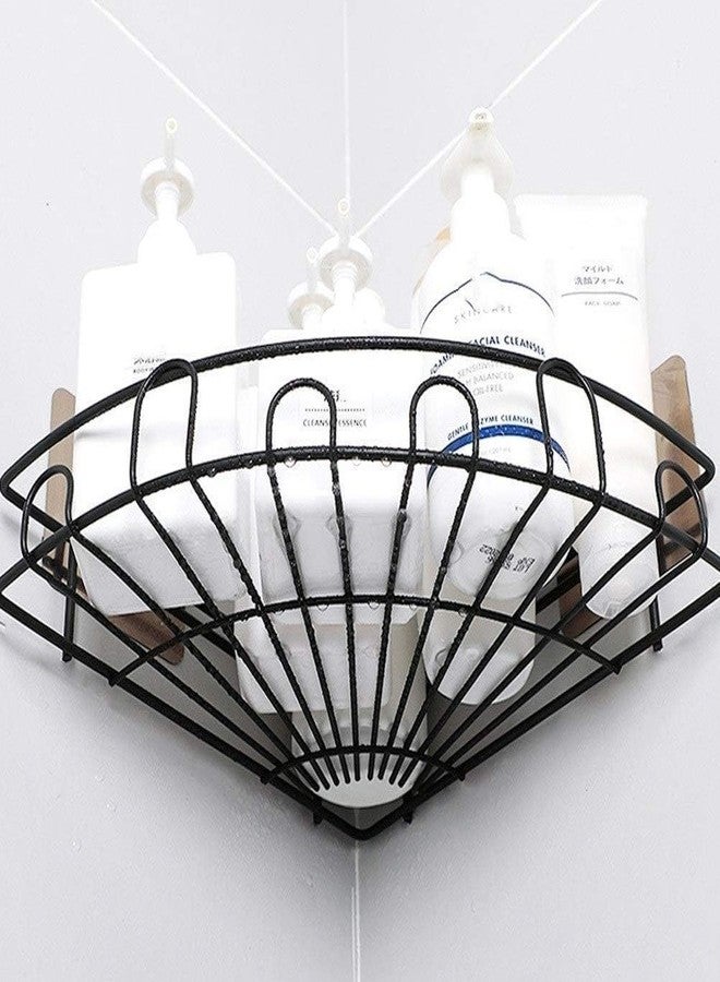 Boniry Metal Bathroom Organiser Without Drill Bathroom Rack Self Adhesive | Stand for Corner Shampoo Holder for Bathroom Accessories-Multipurpose Kitchen Holder Storage (Flower Corner) - Image 5